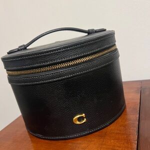 Coach black leather cosmetic case